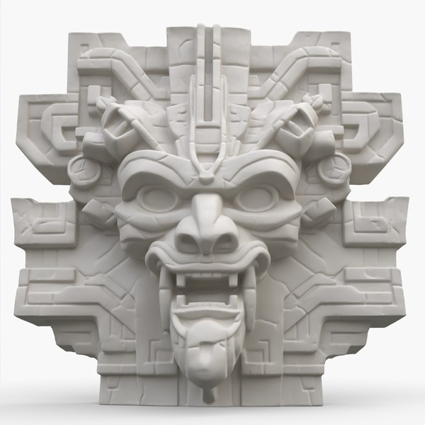 Aztec Stone Head 5 3D model