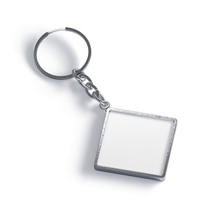 White Rhombus Keychain - key tag holder