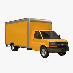 3D chevrolet express box truck