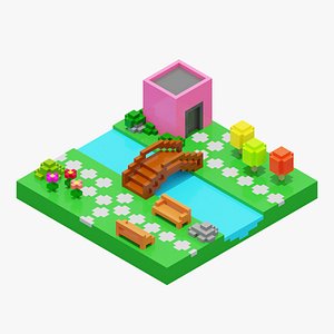 3D Isometric Voxel Art