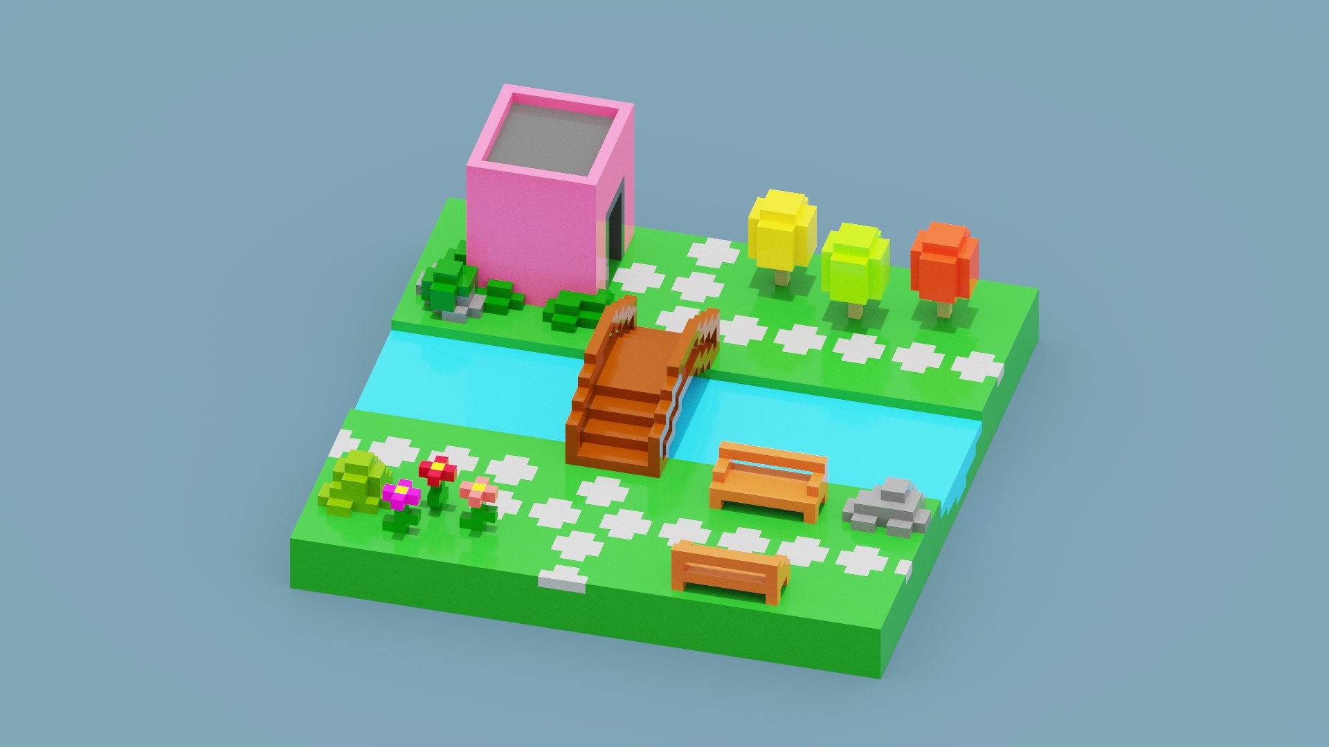 3D Isometric Voxel Art - TurboSquid 2053745