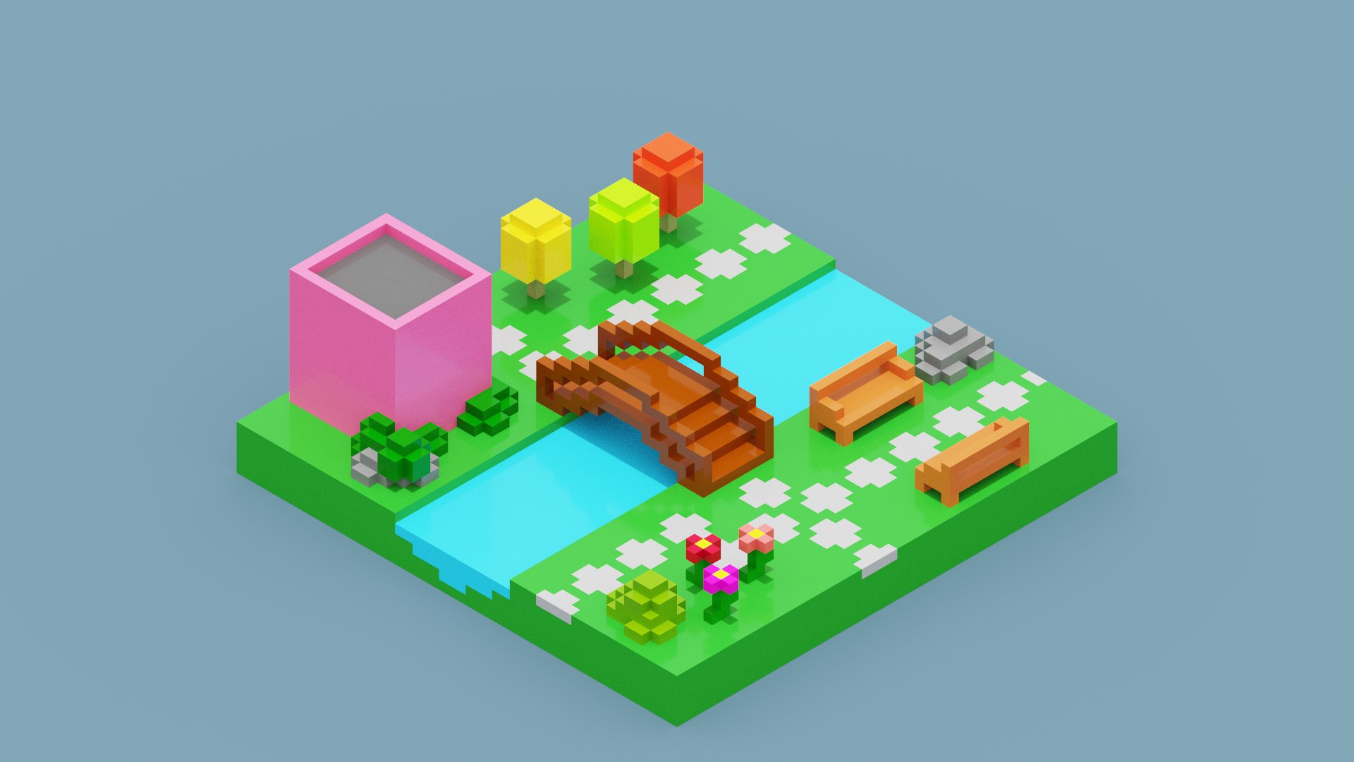 3d Isometric Voxel Art - Turbosquid 2053745