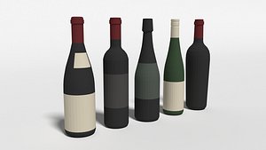 wine bottles model