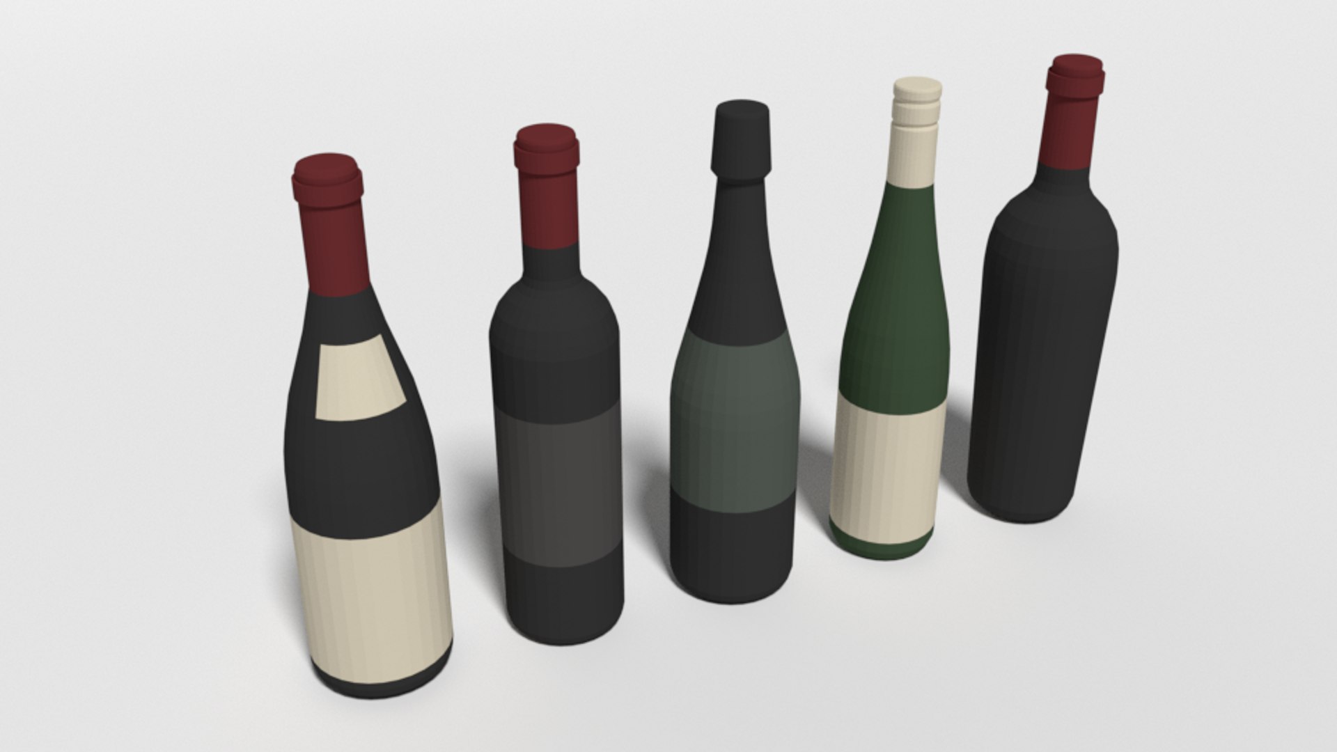 wine bottles model https://p.turbosquid.com/ts-thumb/NR/E1xmLT/uXP0OaHd/lowpoly_wine_bottles_07/png/1586193399/1920x1080/fit_q87/b3b25efc9211f3a437cab0add73a0632729e7074/lowpoly_wine_bottles_07.jpg