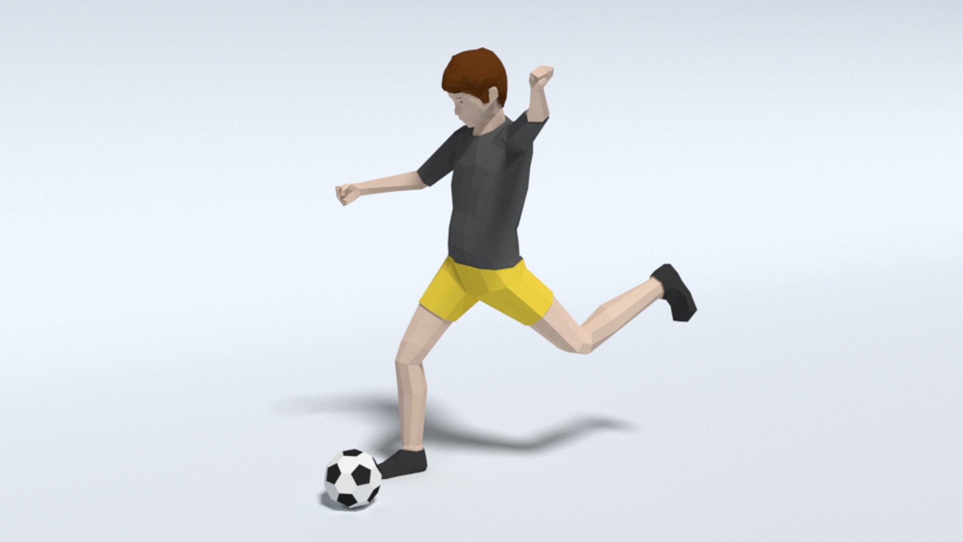 Kid Playing Football 3D Model - TurboSquid 1491114