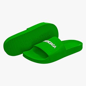 Balenciaga Slide Sandals Green 3D model