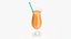 Copo de tulipa com suco de laranja e canudo