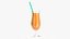 Copo de tulipa com suco de laranja e canudo