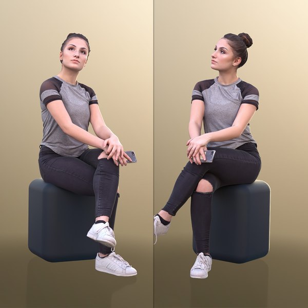 10503 Sheona - Young Woman Sitting Looking Around 3D model