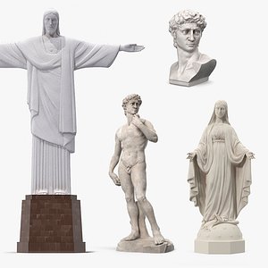 3D stone statues 3 model