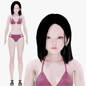 Bikini 0002 - UE5 - Unity - Blender - Animated - Realistic Female Character