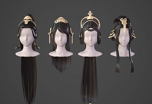 3D girl hair