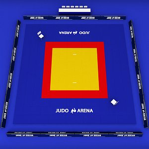 Judo tatami sport arena low poly