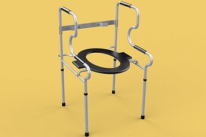 3D MULTIPURPOSE TOILET SEAT FOLDABLE COMMODE CHAIR WALKER RAISED model
