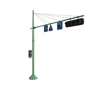 signal traffic lights road 3D model