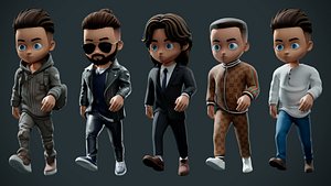 Modular Chibi Boy 3D model
