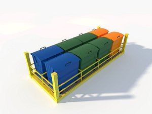 low-poly dumpsters model