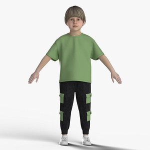 3D model Kids male tracksuit