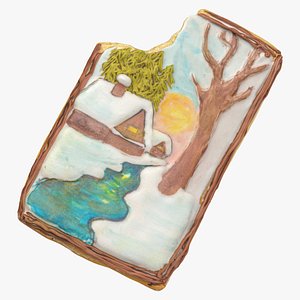 Christmas Cookie 02 Bitten 3D model