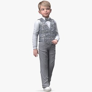 3D model Child Boy Party Style Rigged for Cinema 4D