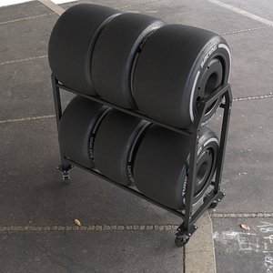 2 Floor Tyre Trolley With Tyre 3D