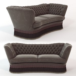 sofa library oak 3d obj
