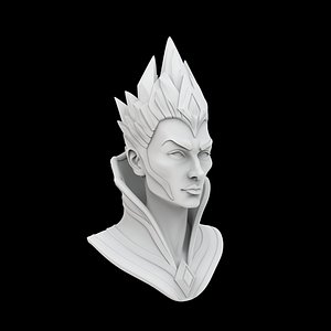 3D model Barbarian Bust 3D Print Model Fierce Warrior Figure