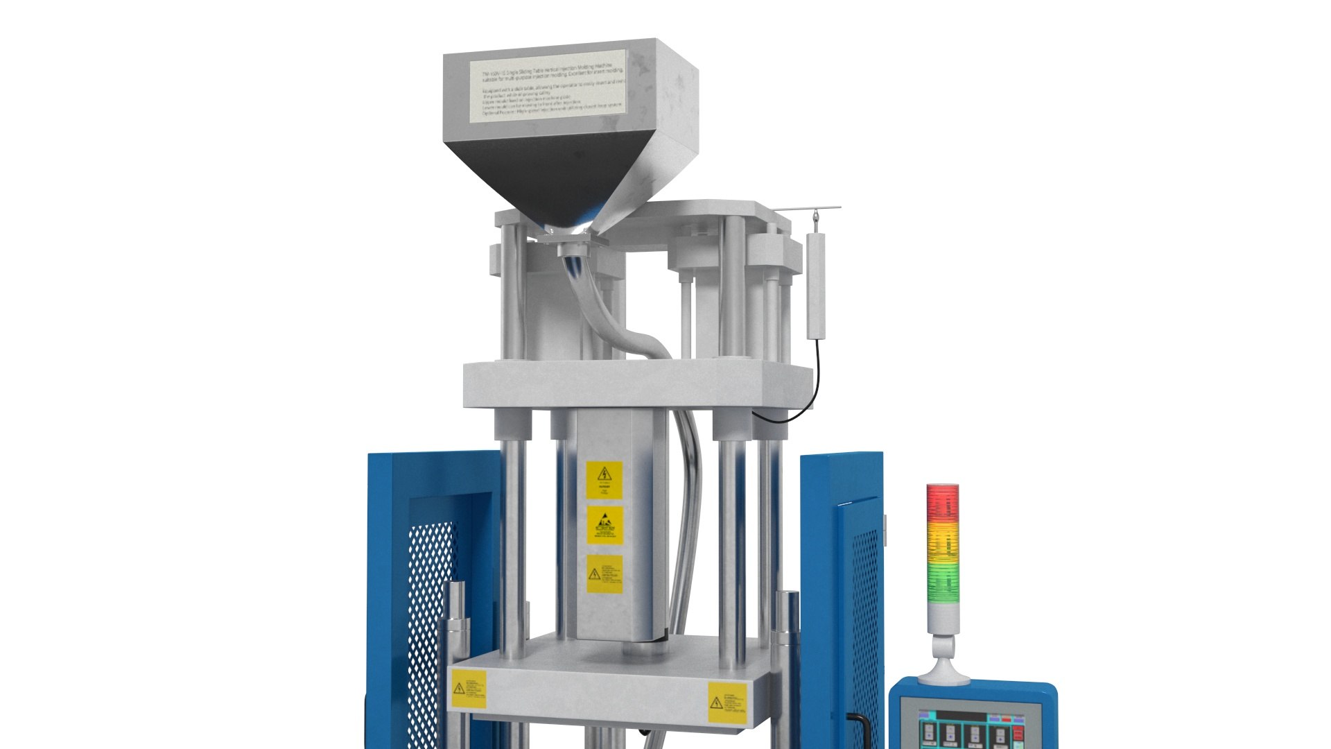 3D Model Vertical Plastic Injection Molding Machine Blue - TurboSquid ...