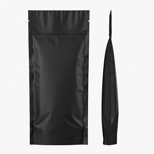 Matte Tall Stand Up Pouch with Zipper Mockup 13 3D model