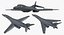 3D US Military Aircrafts Rigged Collection 3