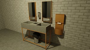 cafe bathroom 3D model