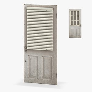 3D Old Front Door with Blinds