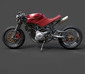 3D model Ducati 916 Custom Cafe Fighter - Hyper-Detailed 17M Poly Masterpiece