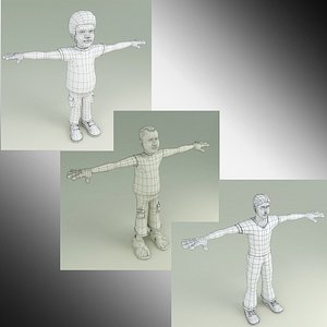 3D 3 characters model