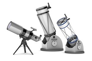 3d model of telescopes : refractor reflector