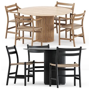 CH46 chair and CH47 chair and Palais Royal table