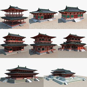 Collection of Ancien Halls 3D model