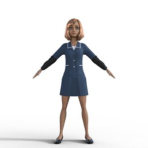 3D Cartoon Character Girl