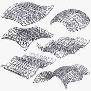 Truss Wavy Structures Architectural Set(1)