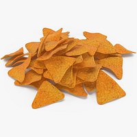 Nacho Cheese Doritos Chips Pile v2