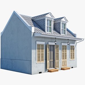 3d creole cottage model