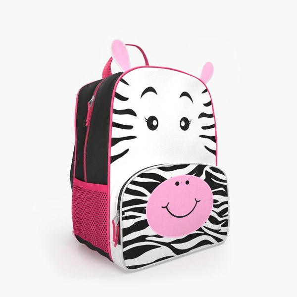 Cartoon Zebra Kids Backpack model