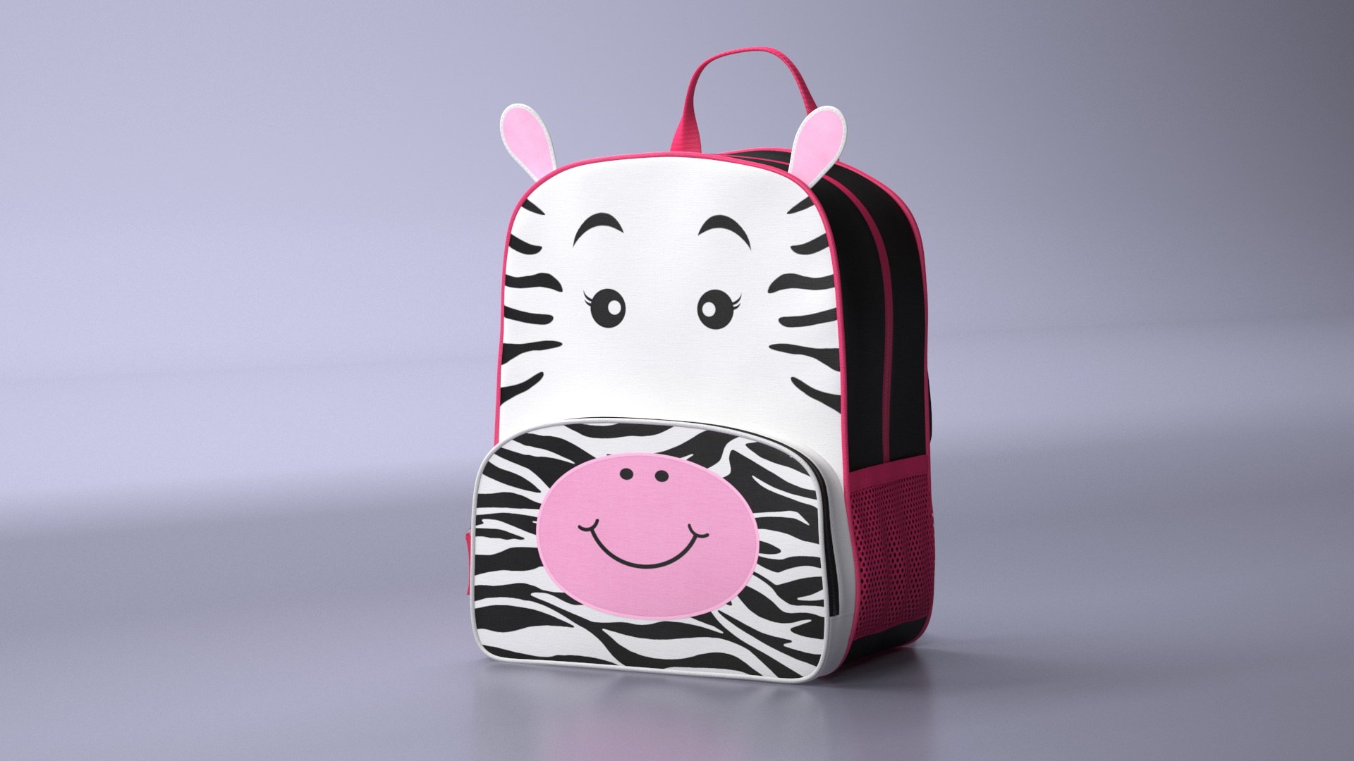 Cartoon Zebra Kids Backpack Model - TurboSquid 2238839