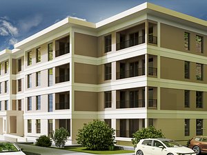 Modern Residential Apartment Building 4 Floor Exterior