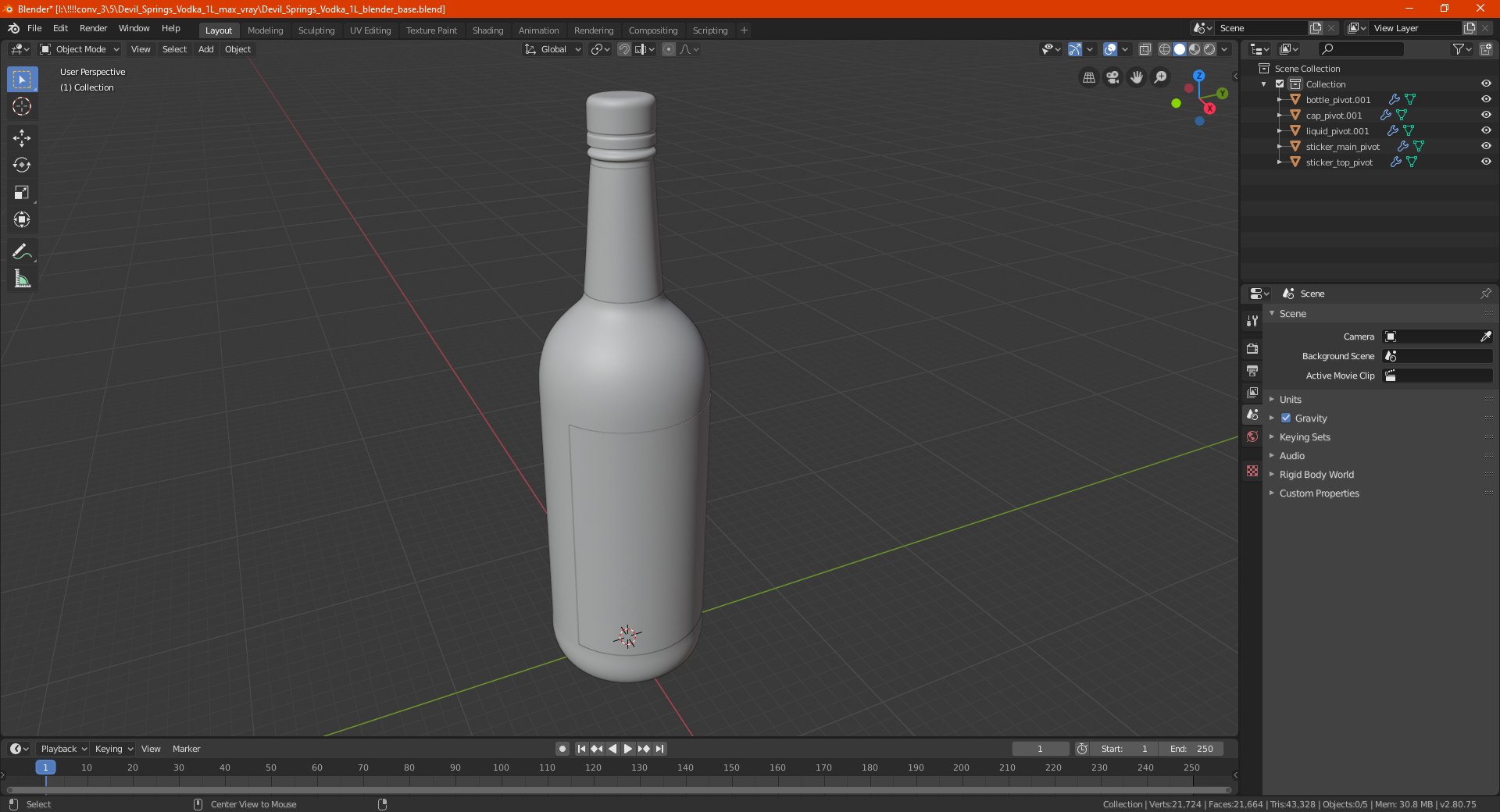 Devil Springs Vodka 1l Model - TurboSquid 1648646
