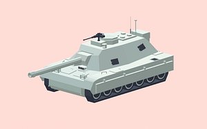 simple cartoon tank 3D model