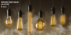 3d model vintage light bulbs
