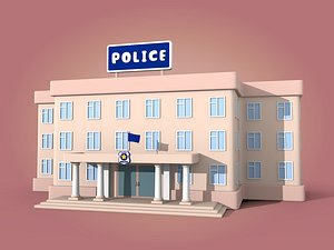 3D cartoon police station