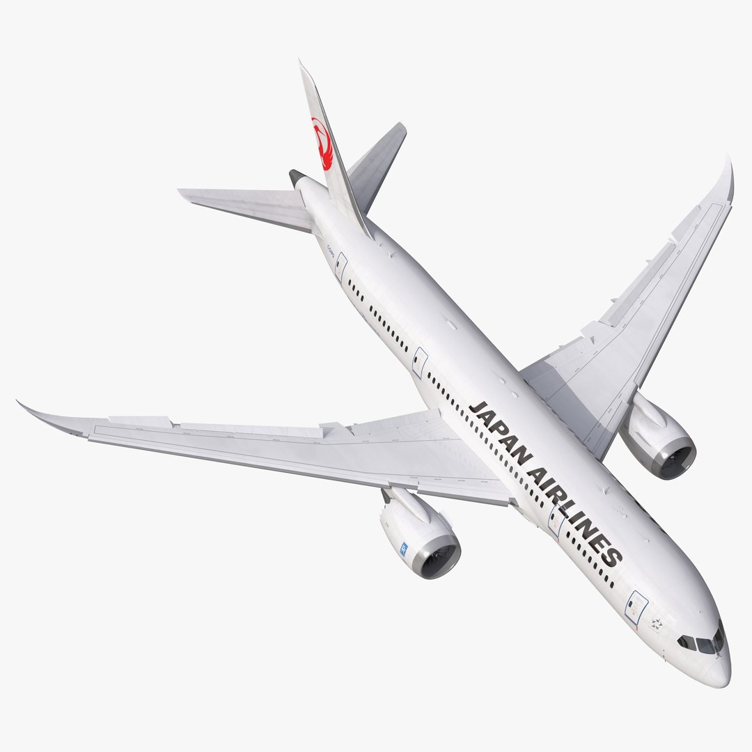Boeing 787-8 Dreamliner Japan Airlines Rigged 3D Model 3D model preview