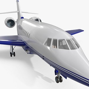 3D Business Jet Dassault Falcon 2000 Blue